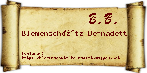 Blemenschütz Bernadett névjegykártya